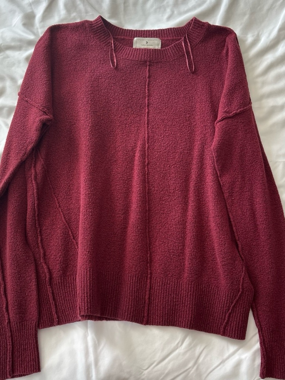 ruby moon Women's Crewneck Sweater in Deep Wine